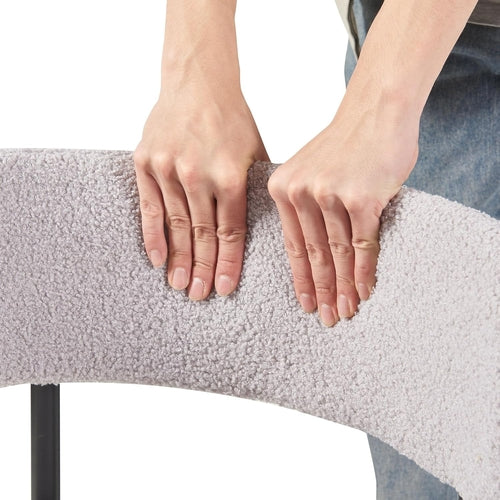 Modern Dining Room Chairs, Mid-Century round Upholstered Boucle