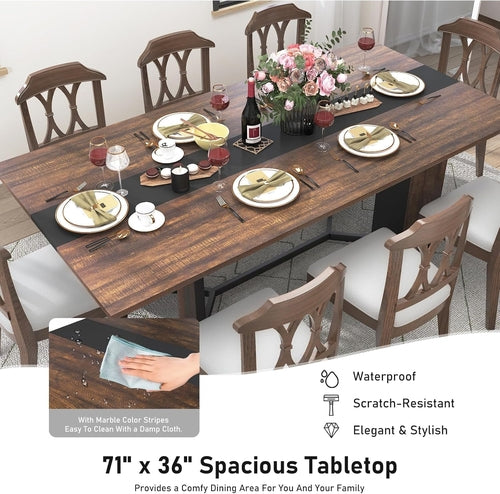 71In Large Rectangular Dining Table for 4 5 6 7 People W/35