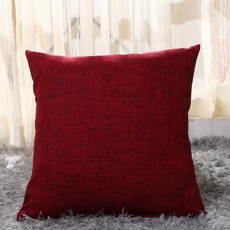 2Pcs Set Linen Pillow Covers 18X18Inch Burlap Beige Throw Pillows Cover for Couch Living Room Bench Patio Floor Linen Home Decor