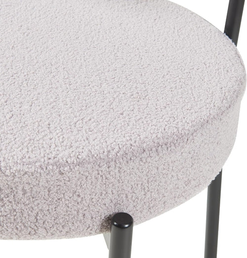 Modern Dining Room Chairs, Mid-Century round Upholstered Boucle