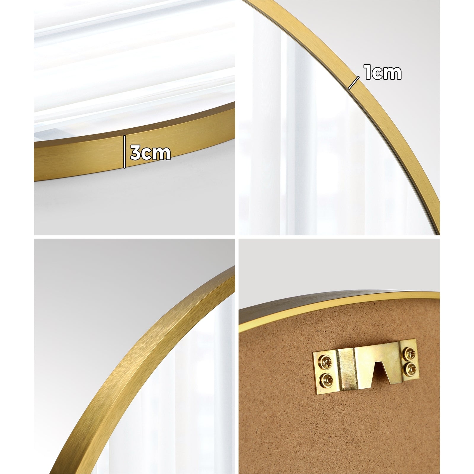 Oikiture Wall Mirrors round Makeup Mirror Home Decor 50/60/70/80/90