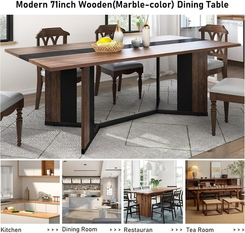 71In Large Rectangular Dining Table for 4 5 6 7 People W/35