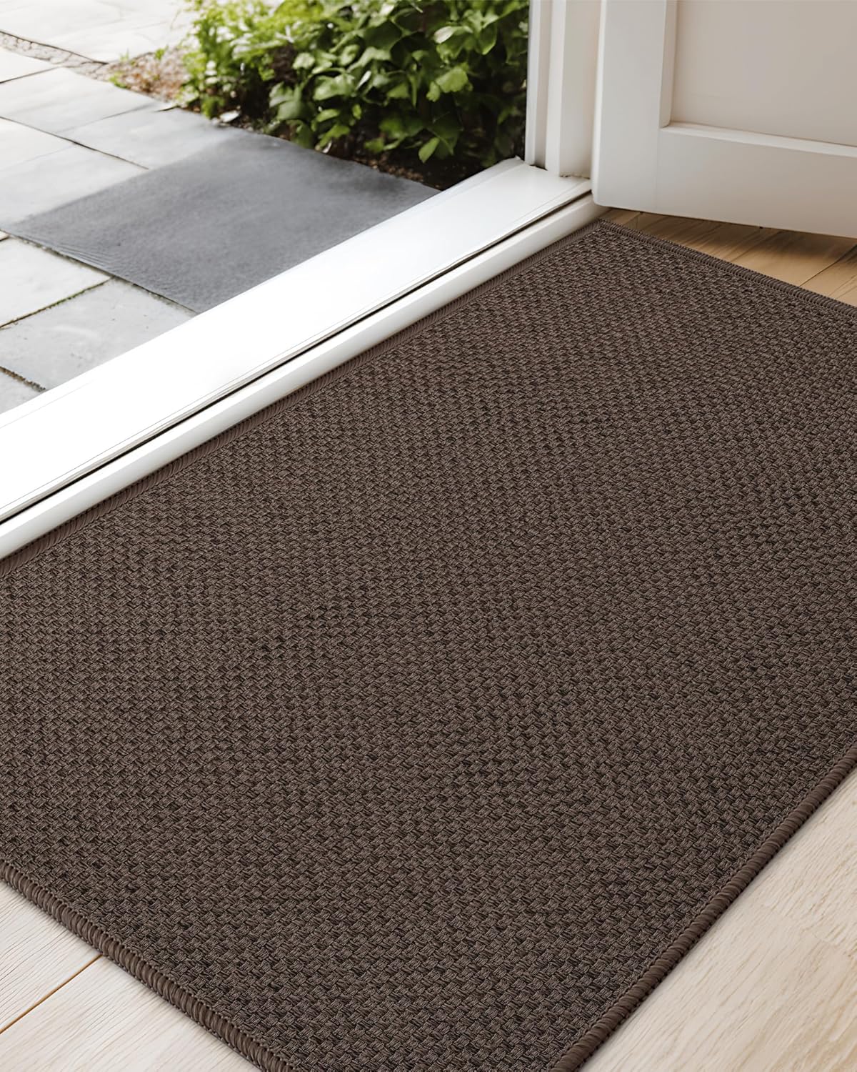 Door Mat 17"X29", Front Door Mat Indoor Rugs for Entryway Non Slip Washable Absorbent Low-Profile inside Mat Entry Mat Entry Rug Indoor Entrance, Khaki