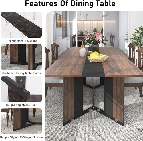 71In Large Rectangular Dining Table for 4 5 6 7 People W/35