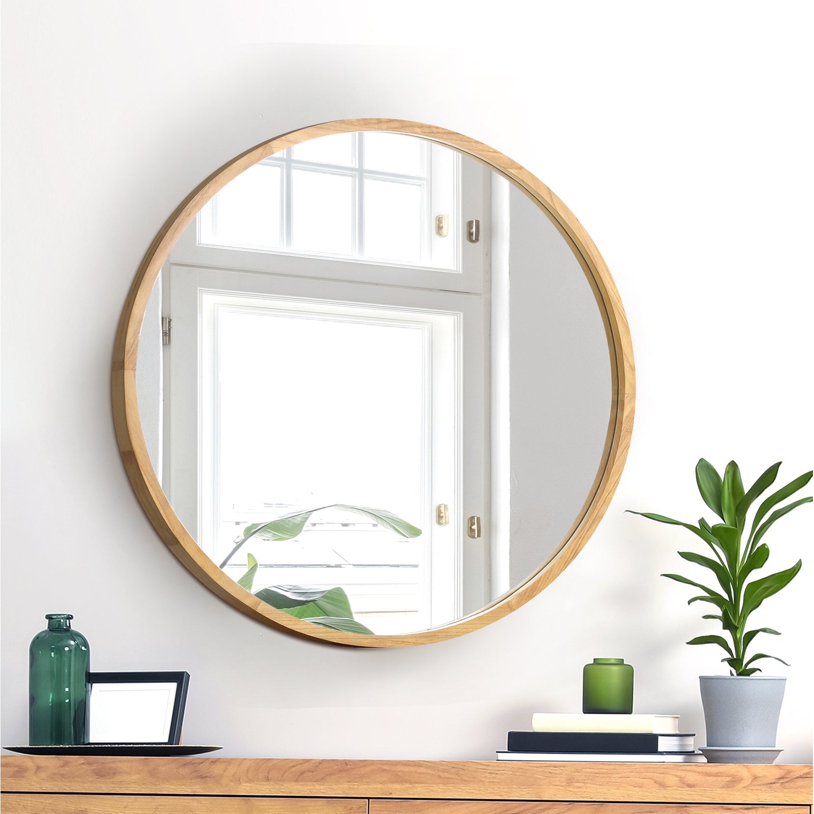 Oikiture Wall Mirrors round Makeup Mirror Home Decor 50/60/70/80/90