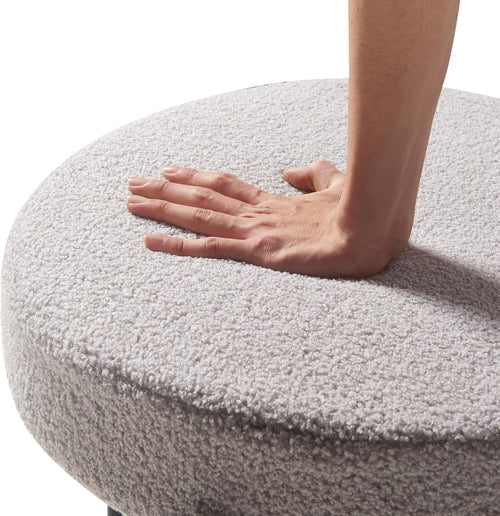 Modern Dining Room Chairs, Mid-Century round Upholstered Boucle