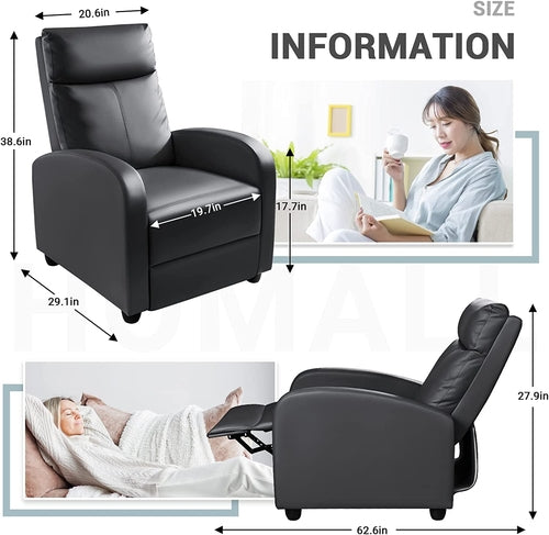 The Midnight Recliner Sofa with Lumbar Support