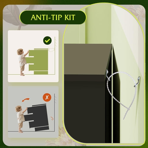 Wood Dresser for Bedroom, Wide Chest of Drawers with 6 Drawer, Oak