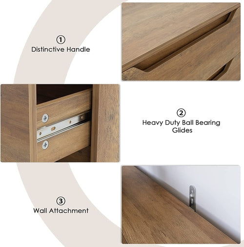 Modern 4 Drawer Dresser with Cut-Out Handles