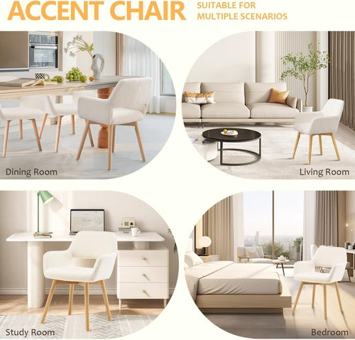 Mid Century Modern Dining Chairs Set of 2 & 4 & 6 Comfy Accent Chair